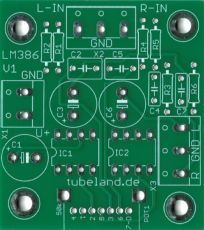 LM386 LS und Kopfhrer Amp 2024 - Leiterplatte ohne Bauteile