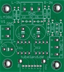 LM386 LS und Kopfhrer Amp 2024 - Leiterplatte ohne Bauteile