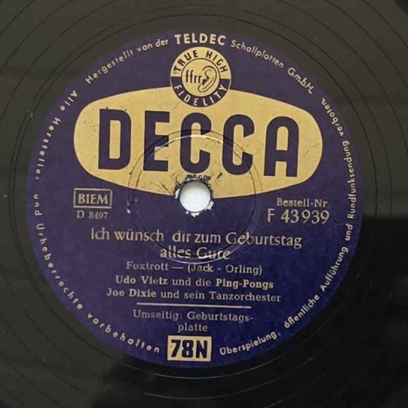Udo Vieltz und die Ping-Pongs, Joe Dixie und sein Tanzorchester - Ich w�nsch dir zum Geburtstag alles Gute