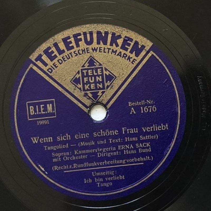 Erna Sack mit Orchester, Dirigent Hans Bund - Wenn sich eine sch�ne Frau verliebt