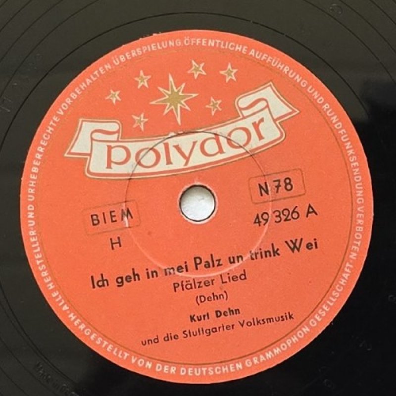 Kurt Dehn und die Stuttgarter Volksmusik - Ich geh in mei Palz un trink Wei