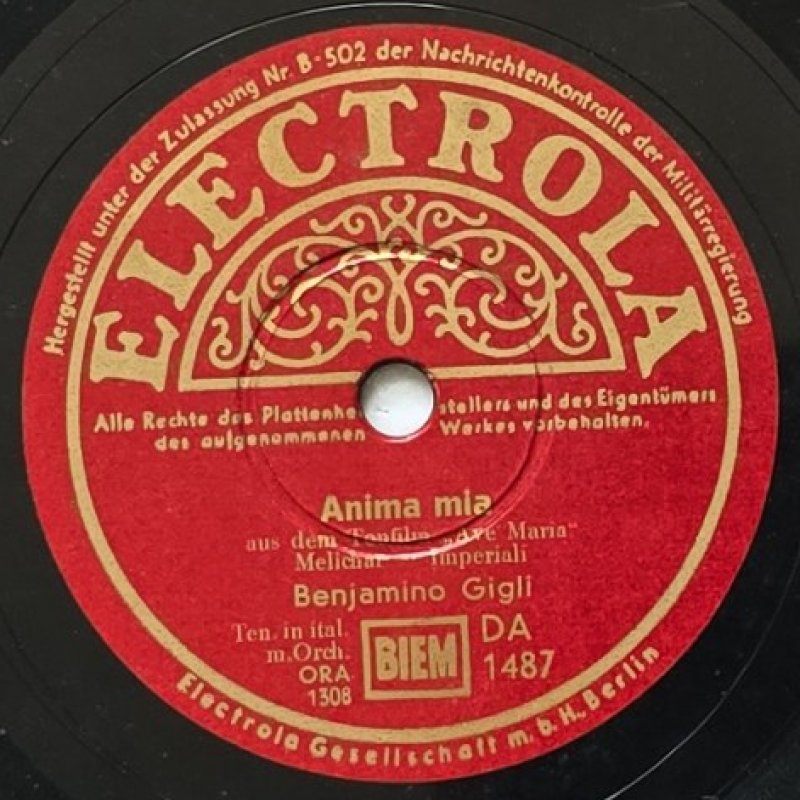 Benjamino Gigli - Anima mia