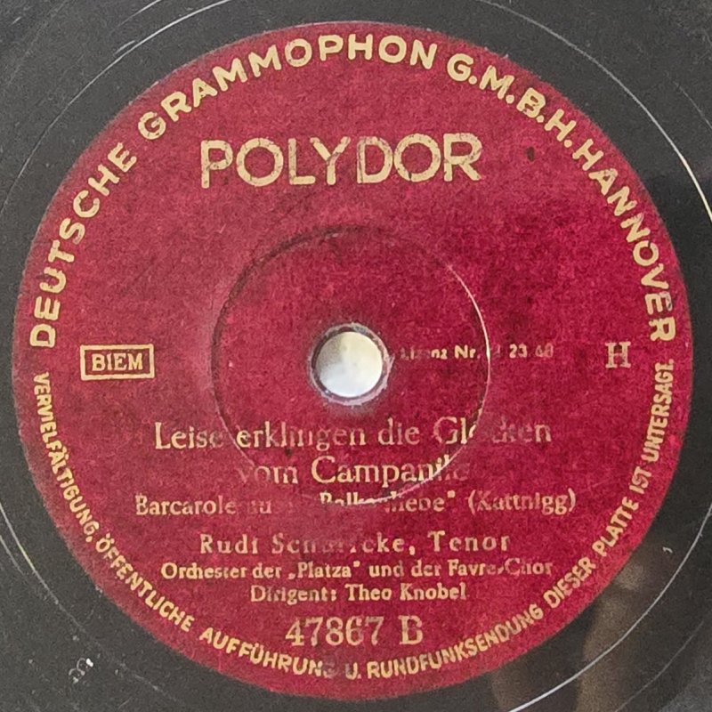 Rudi Schuricke, Tenor - Leises Erklingen die Glocken vom Campanile