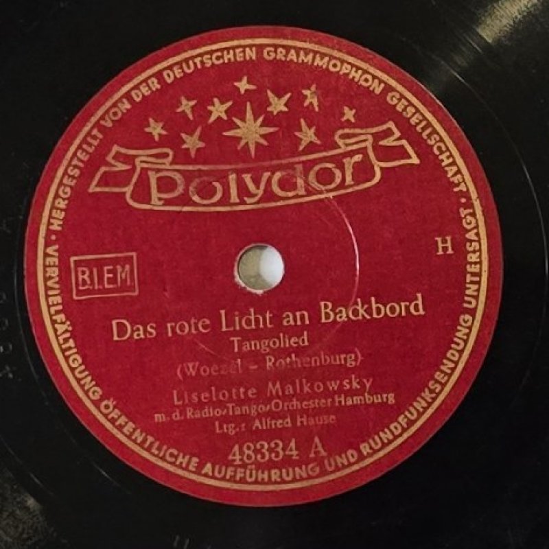 Liselotte Malkowsky m.d. Radio-Tango-Orchester Hamburg Ltg. Alfred Hause - Das rote Licht an Backbord (Tangolied)