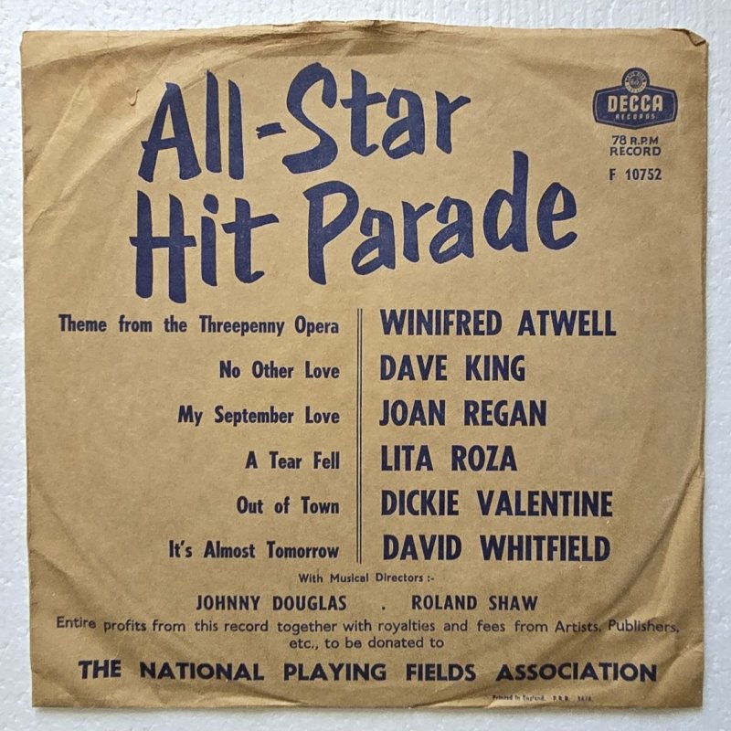 Winifred Atwell, Dave King, Joan Regan, Lita Roza, Dickie Valentine, David Whitfield - Out of Town / My September Love / Theme from the Threepenny Opera