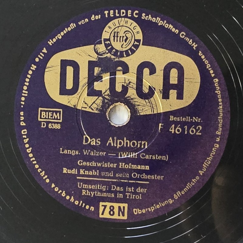 Geschwister Hofmann, Rudi Knabl und sein Orchester, Anneliese Singer und Michel Berger - Das Alphorn