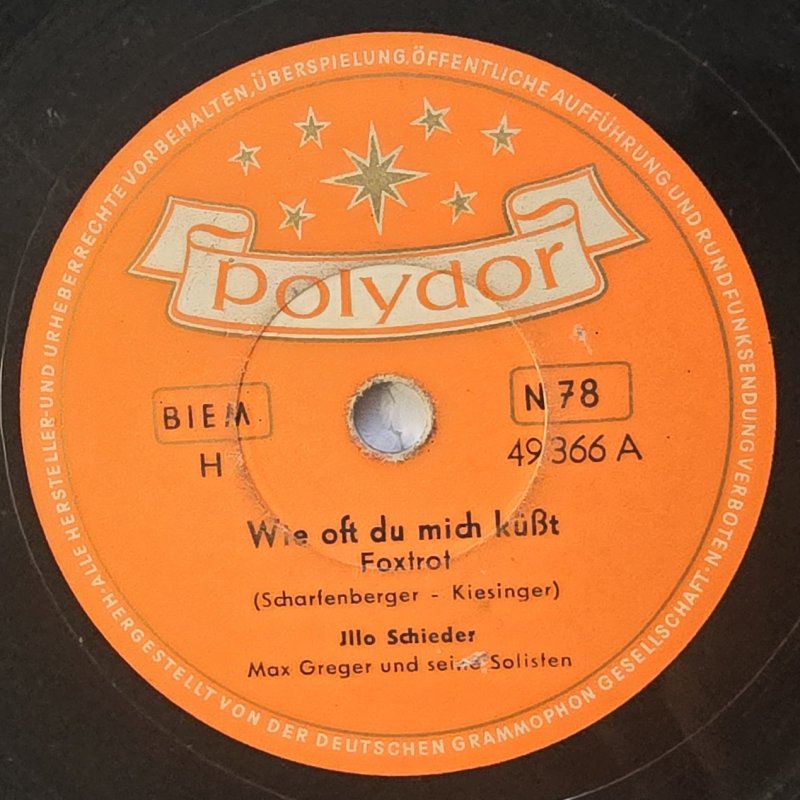 Jillo Schieder mit Max Greger und seinen Solisten - Wie oft du mich k�sst